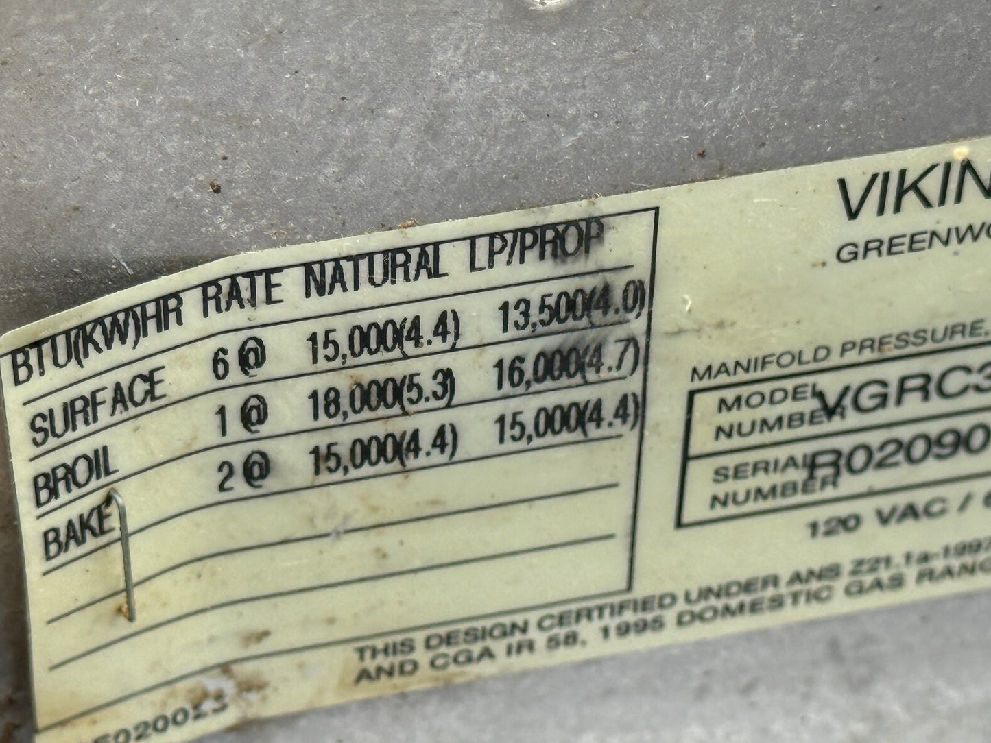 Viking Professional Range 36" - 6 Open Burner - VGRC365-6BDSs