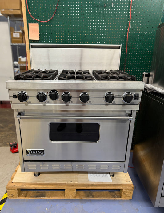 Viking Professional Range 36" - 6 Open Burner - VGRC365-6BDSs